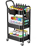 Pipishell 3-Tier Rolling Cart, Metal Utility Cart