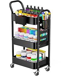 Pipishell 3-Tier Rolling Cart, Metal Utility Cart