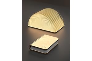 ZBOLE 4.7 Inch Wooden Book Lamp,3 Colors Folding Book Light, Battery Operated Lamp, LED Ambient Lighting, Magnetic Mood Lighting for Home&Library Decor (Maple)