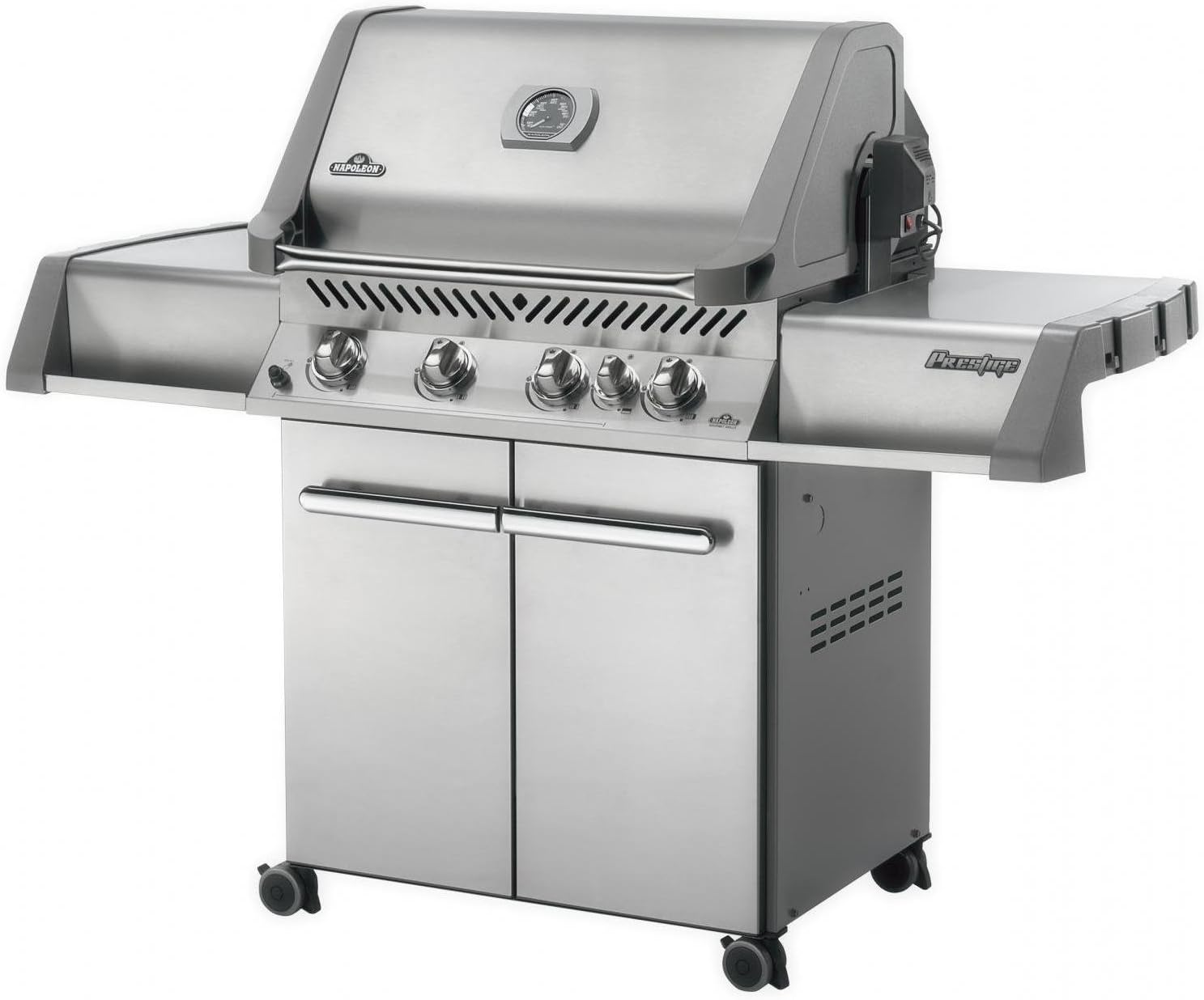 review Napoleon P500RBNSS Prestige Gas Grill with Rear Burner Stainless Steel Doors and Lid