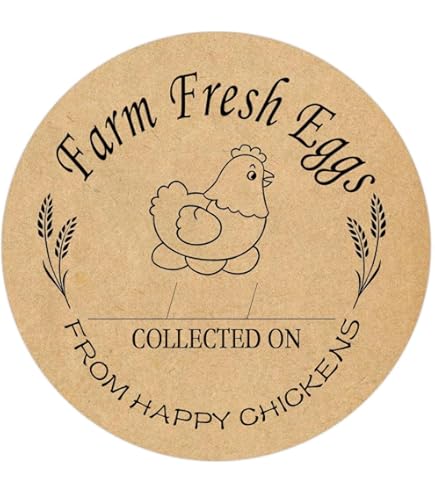 Egg Laid On Date Stickers - 102 Count Farm Fresh Egg Carton Labels For Chicken Egg Storage
