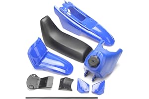 SUNQIAO PW50 Plastic Kit, Fender Body Seat Gas Tank for Yamaha PW50 PY50 PeeWee 50 Kid Bikes (Blue)