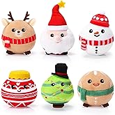 6 Pcs Christmas Plush Toy 3.15 Inches Stuffed Animal Santa Snowman Elk Gingerbread Plush Xmas Tree Ornaments Stuffed Keychain for Christmas Stocking Stuffers Winter Holiday Xmas Party Favors