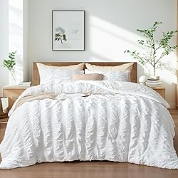 PHF Soft Seersucker Comforter Set Queen Size, 3