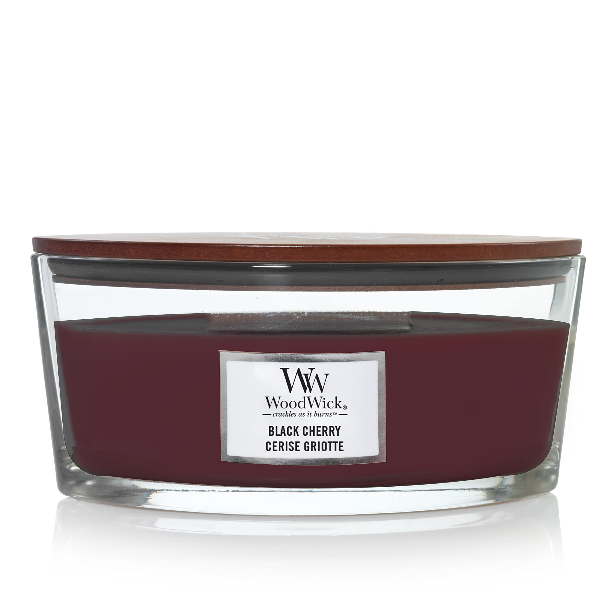 WoodWick Ellipse Scented Candle | Black Cherry | with Crackling Wick | Burn Time: Up to 50 Hours