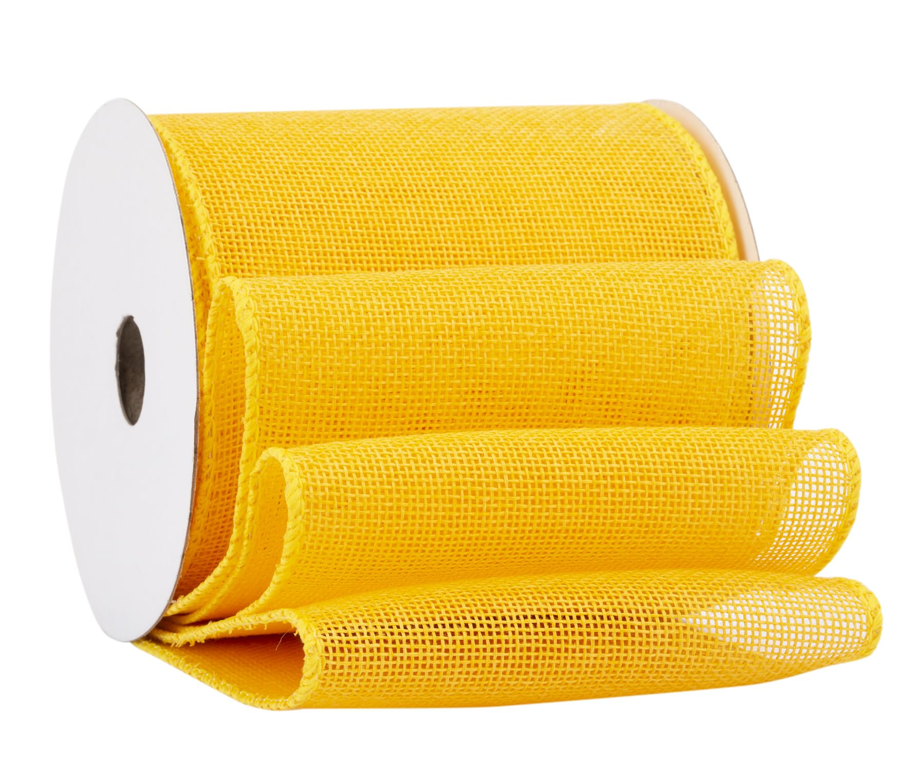 Fondersy 9-Meter Yellow Burlap Ribbon Wired Burlap Ribbon - 100mm Width for Gift Wrapping, Floral Arrangements, Wreath Making, and Christmas Decor