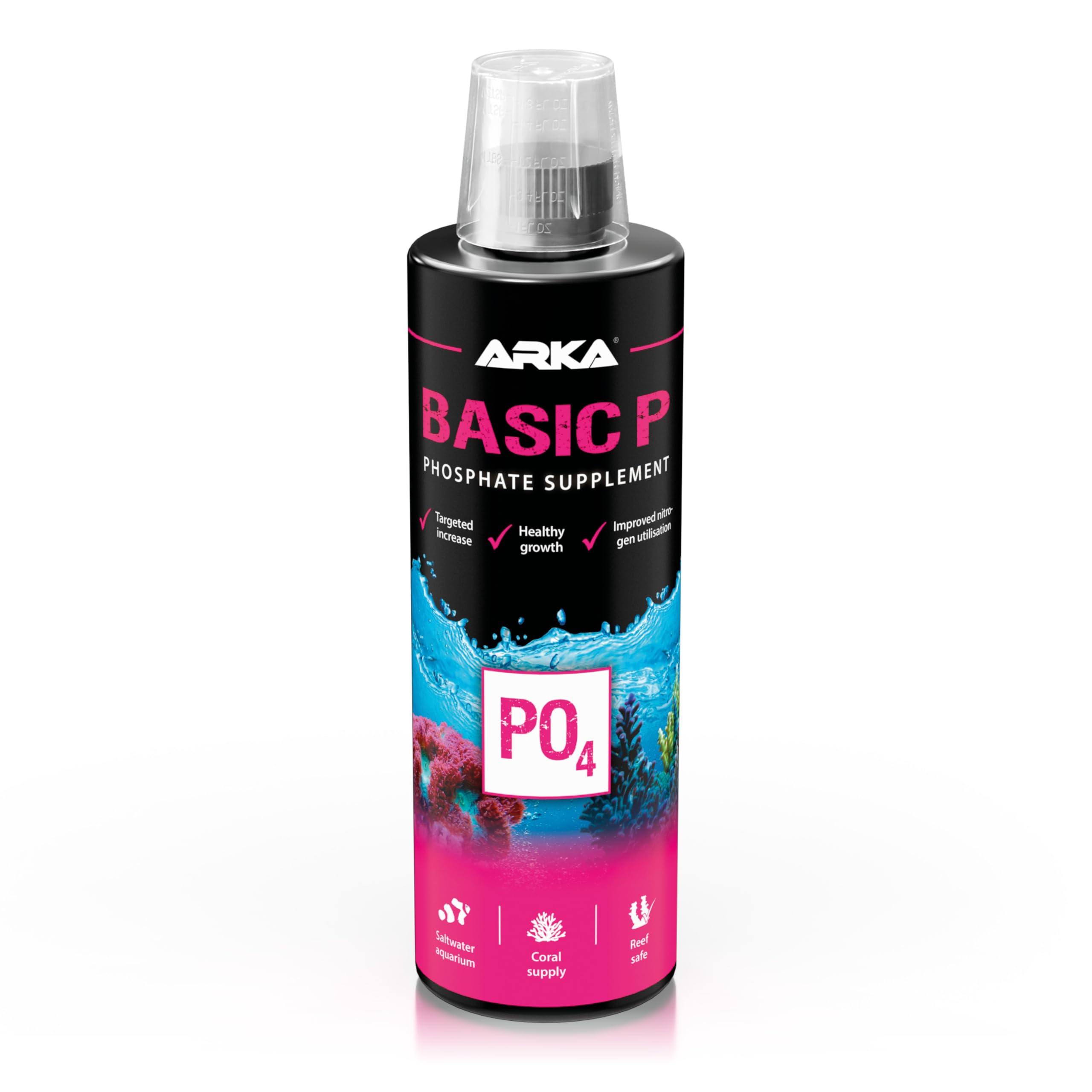 ARKA - BP16 Basic P - Phosphate Increase Effectively & Safely Increases PO4 Value in Any Saltwater & Freshwater Aquarium, L, 473 ml