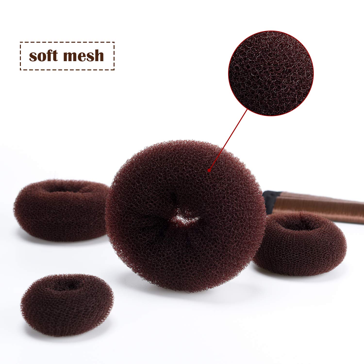 Hair Styling Set Hair Braid Tool 3 Pieces Donut Hair Bun Tool 2 Pieces French Magic Twist Hairstyle Clip Rollers 15 Pieces U-shaped Hair Pins 5 Pieces Hair Ropes for Women Girls: Beauty