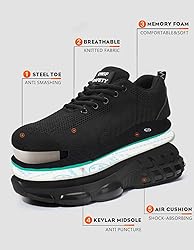 OWIF Steel Toe Work Shoes for Men Women Comfortable