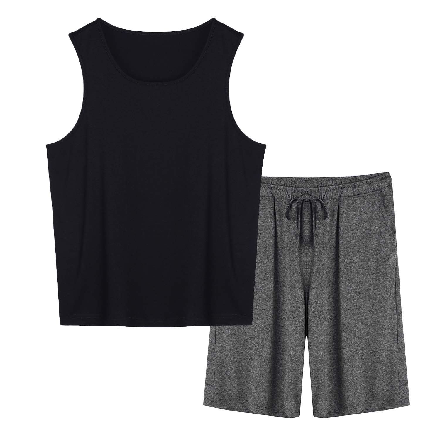 Buy Ekouaer Pajamas Shorts Set for Men Tank Top Sleepwear Comfy Pjs Set