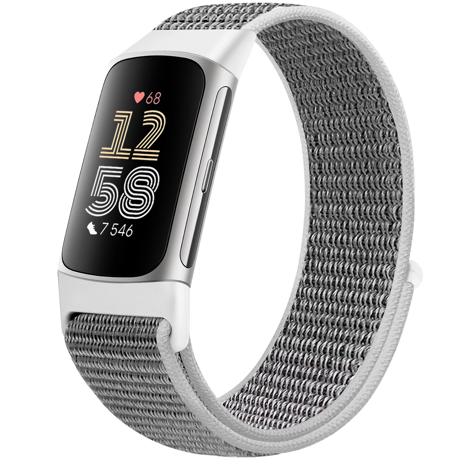 Runostrich Sport Loop Nylon Watch Straps Compatible with Fitbit Charge 6/Charge 5 for Women Men, Adjustable Breathable Replacement Soft Nylon Loop Wristband for Fitbit Charge 6/Fitbit Charge 5