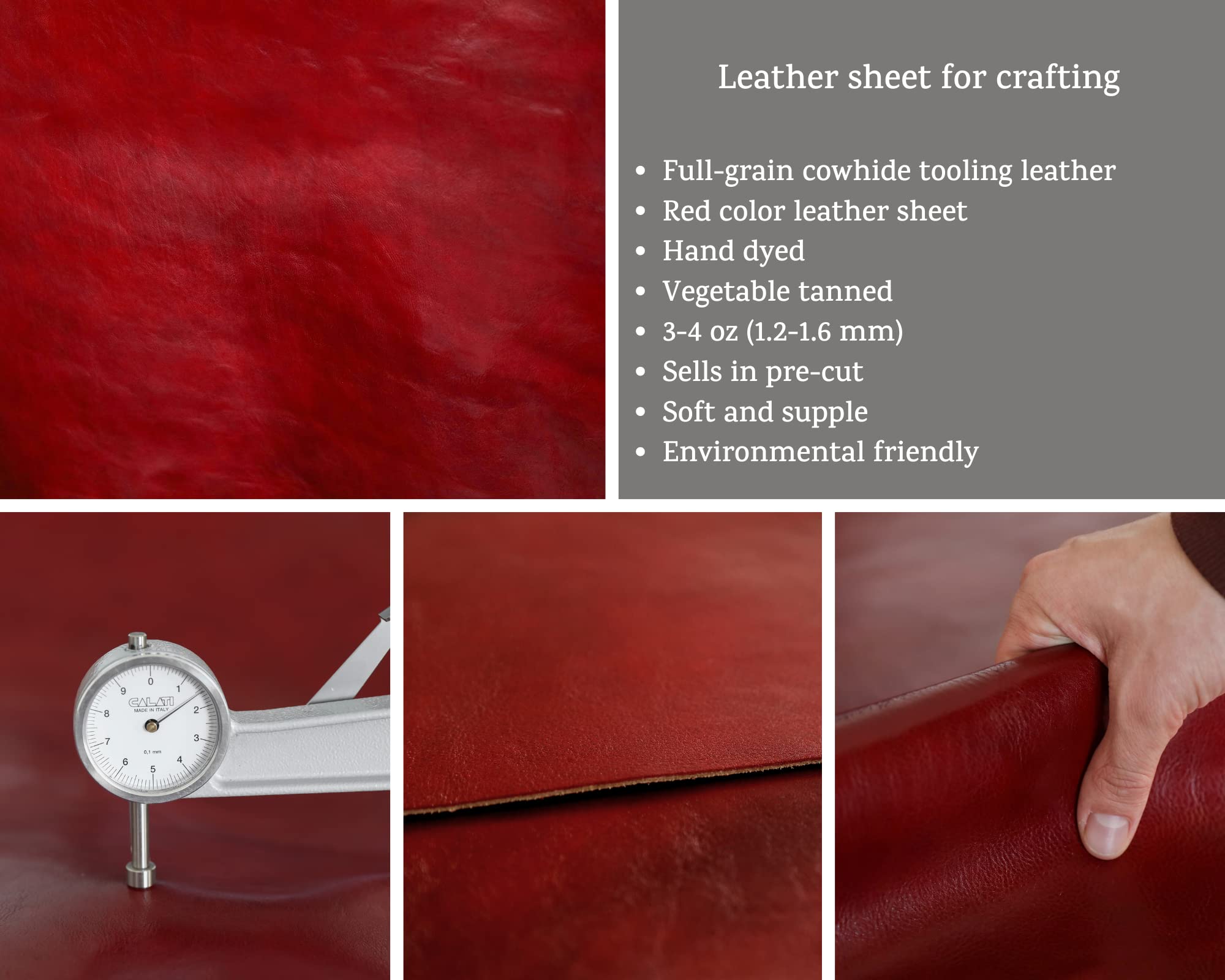 Full Grain Vegetable Tanned Tooling Leather Hide