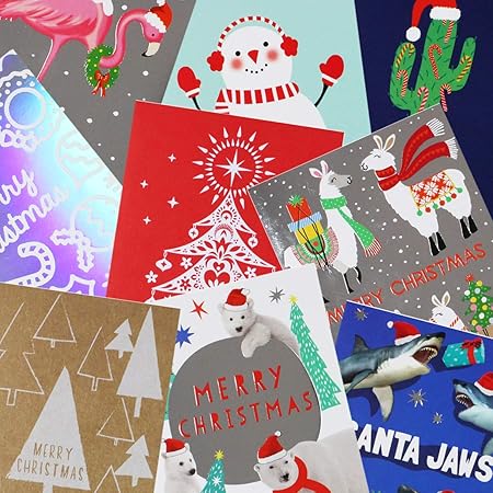 Assorted Christmas Cards Small - Pack of 24: Amazon.co.uk: Office Products
