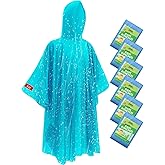 Hitituto Rain Ponchos Family Pack Kids– 6/12/24 Pack Disposable Poncho with Hood, Clear & Assorted Colors, Home Survival Kits