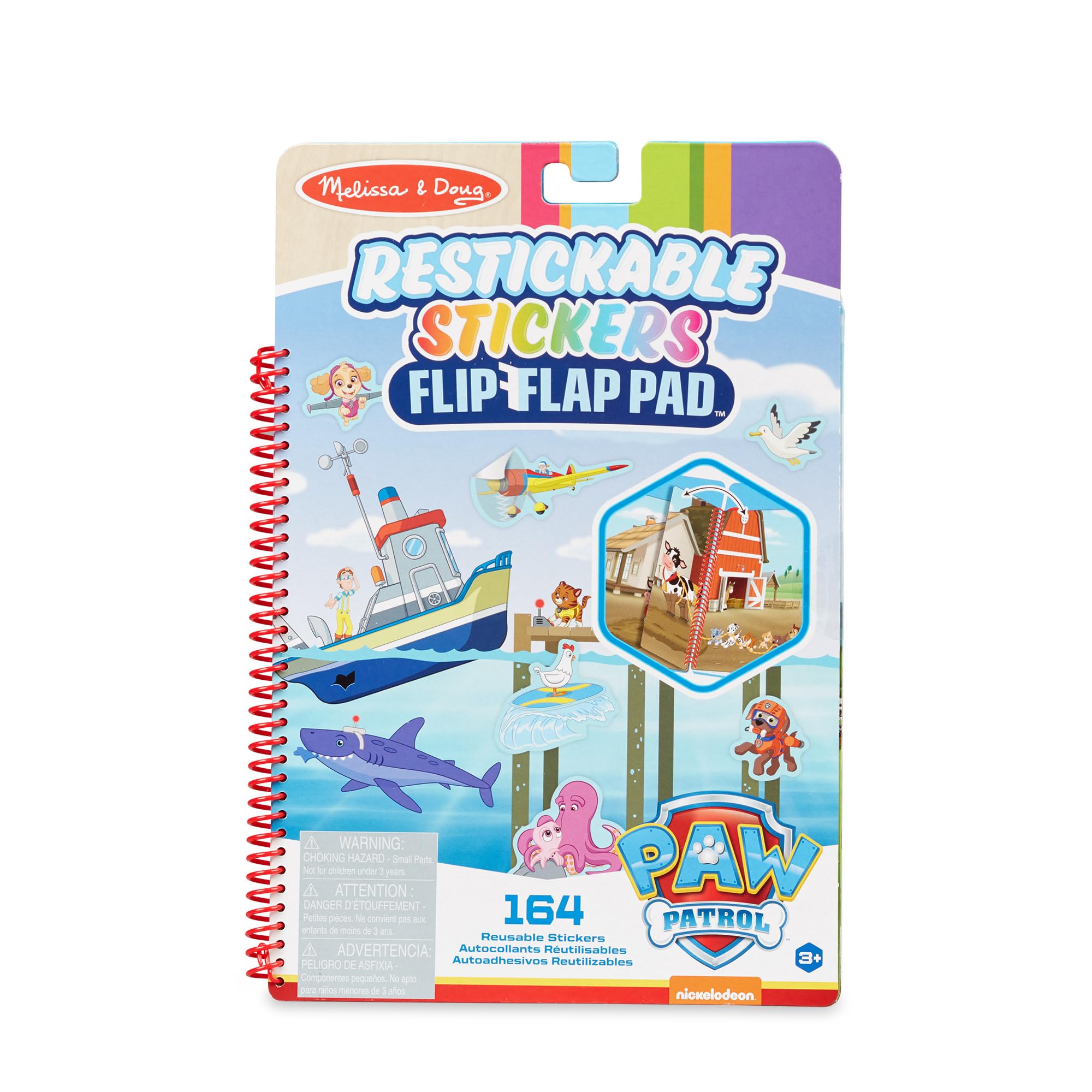 Melissa & Doug PAW Patrol Reusable Stickers Adventure Bay | Activity Pad | Sticker Book | 3+ | Gift for Boy or Girl
