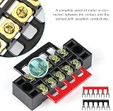 Knpwer 24Pcs Terminal Block Strip Kit 600V 15A Dual Row Screw Barrier Jumper view 4