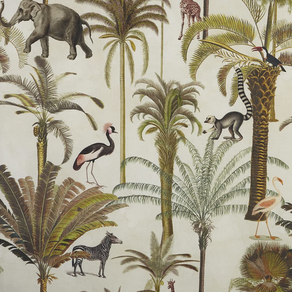 Kt KILOtela - Resin Canvas Fabric, Organic Cotton, Stain-Resistant, Waterproof Table Cover, Washable, Tablecloths, Placemats, Cushions, Bag, 150 cm L x 140 cm W, Animals, African Dance