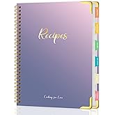 meDolove Recipe Book to Write in Your Own Recipes, Hardcover Blank Recipe Journal Cookbook with Tab Stickers, 8" x 10", Recip
