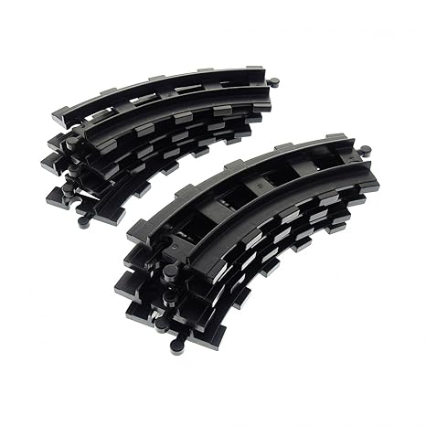 8 x Lego Duplo Schiene Kurve schwarz Eisenbahn Schienen Kreis gebogen Schiebezug Lok Zug 4562