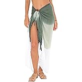 SHU-SHI Sarong Wraps For Women Beach Cover Up Skirt Swimsuit Wrap Pareo Coverups Ombre Tie Dye
