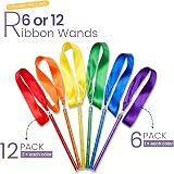 GSi Multicolor Sparkling Gymnastic Ribbon Wands 6 Pack 9in Sticks 1m Ribbon view 2