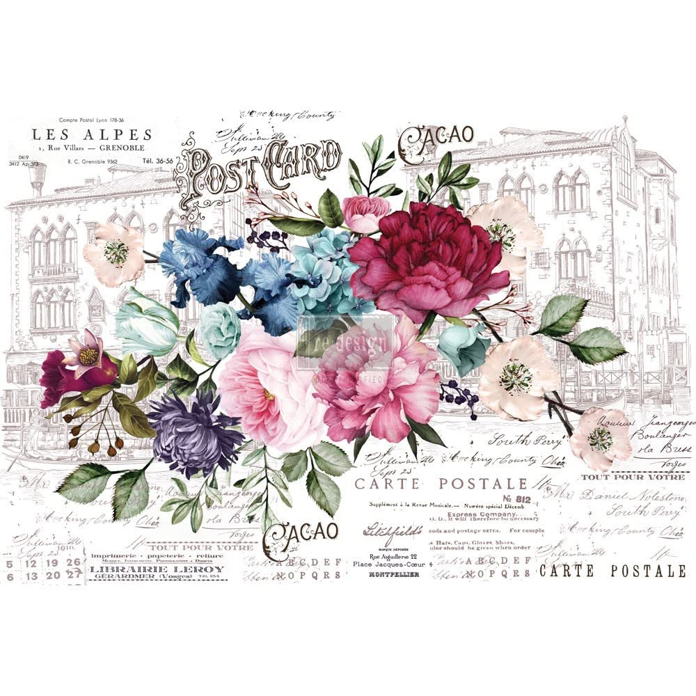 Redesign With Prima Decor Transfers Imperial Garden 44"x30" Wall Decals DIY Wallpaper Wall Stickers Murals Decor for Kitchen Living Room Bedroom Bathroom Nightstands Table Décor