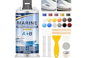 Nanoxa Marine Fiberglass Repair Kit, Gel Coat Repair Kit for Boats with Color Match, Fiberglass Boat Repair Kit, Weather-Resi