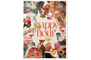 Happy Hour Cocktail Poster – Retro Bar Cart Wall Art, Vintage Drink Print, Disco Ball Decor 8x10in Unframed