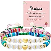 Artlunar Big Sister Bracelet, Colorful Little Girls' Sister Jewelry, Letter Beads Bracelet, Sister Jewelry Gifts for Daughter Granddaughter Niece Big Sister Girls