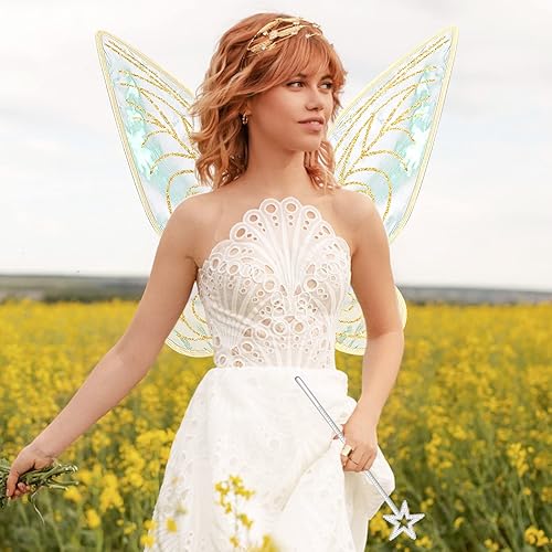 Fairy Wings for Adults,Butterfly Wings for Girls,Angel Wings,Fairy Costume  for Women Halloween Dress Up Party Favor (Gold) in Kenya | Whizz Accessories