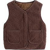 YAGATA Toddler Puffer Vest Boys Girls Fleece Vest Puffy Toddler Boy Sleeveless Jacket Coat with Removable Hood