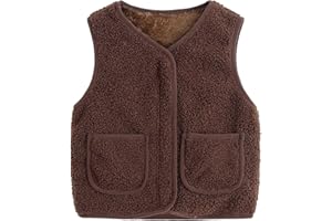 YAGATA Toddler Puffer Vest Boys Girls Fleece Vest Puffy Toddler Boy Sleeveless Jacket Coat with Removable Hood