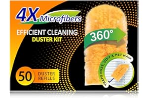 LANARP Duster Refills 50 Counts, 360° Heavy Duty Multi Surface Duster Refills for Cleaning, Compatible with Swiffer Dusters