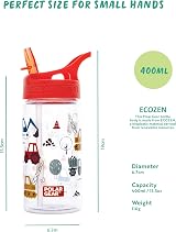 Polar Gear Kids Water Bottle 400ml Red with Straw Carry Handle view 3