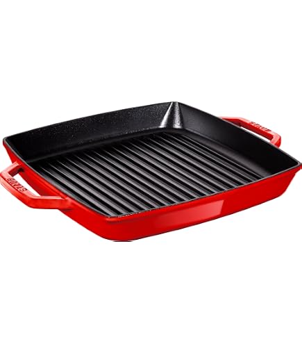 Amazon.com: STAUB Cast Iron, Grill Pan with Two Handles, Black, 33