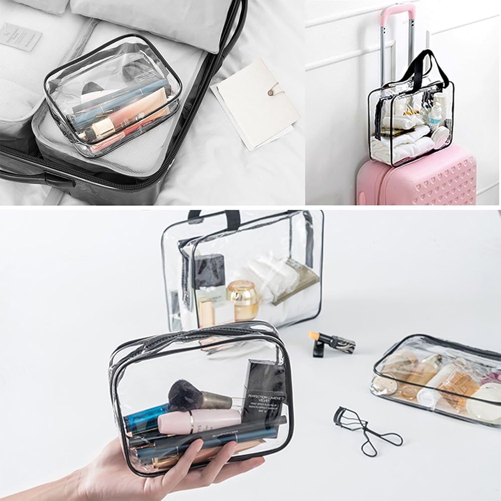 Clear Makeup Bags, Approved 6Pcs Toiletry Bags Set Waterproof Clear PVC