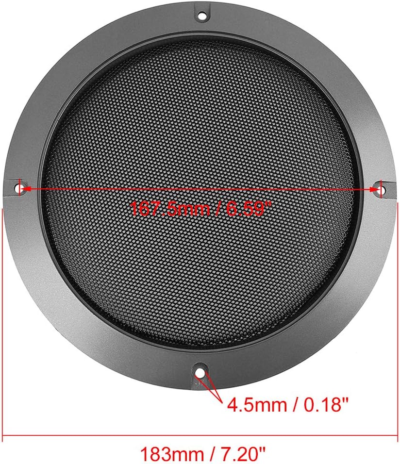 X AUTOHAUX 2pcs 6.5" Gray Car Mesh Speaker Cover Grill Subwoofer Protector, Gray + Black, 6.5 inch - Image 5
