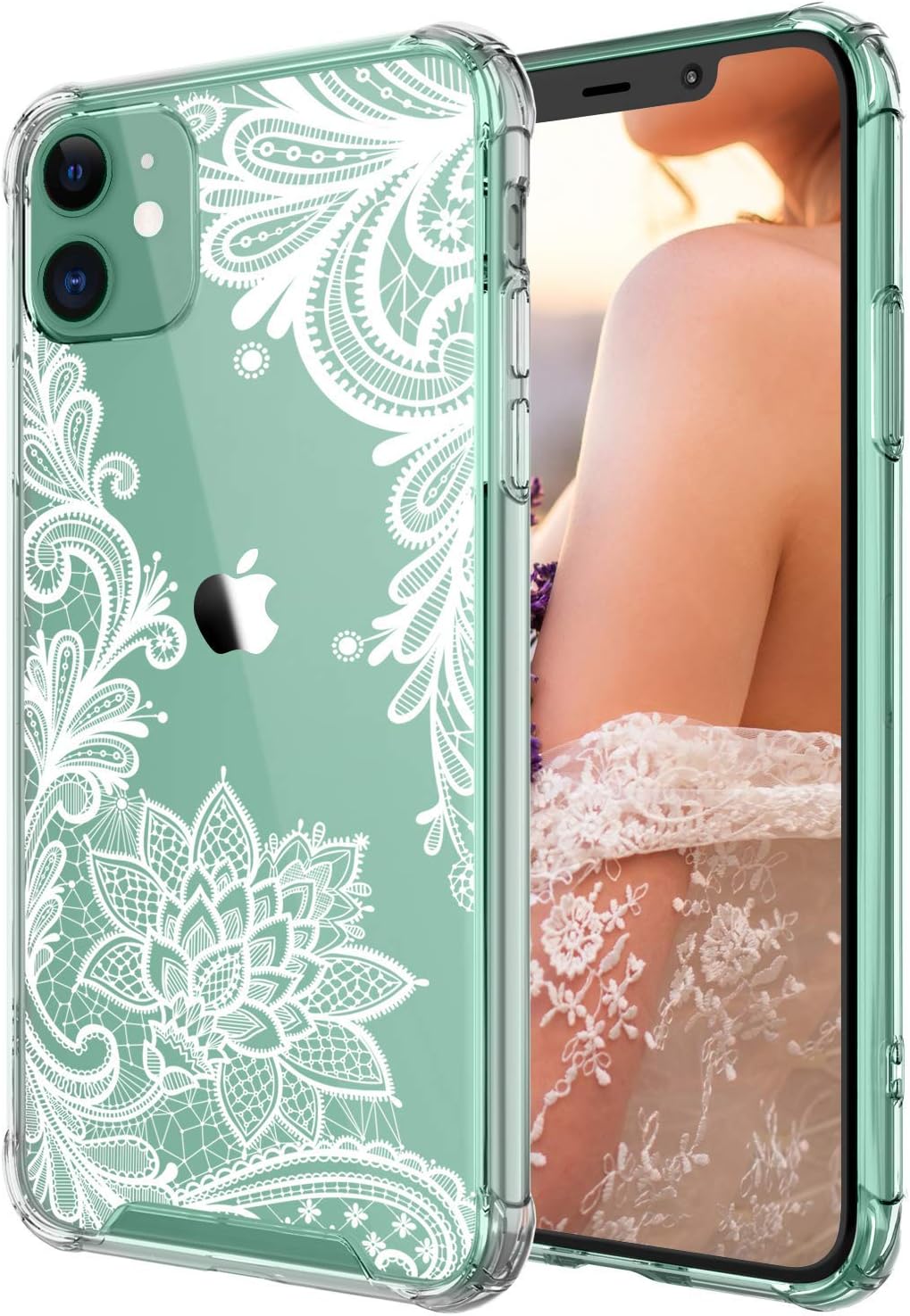 Egotude Shock Proof Soft Silicone Crystal Clear Hybrid Bumper Anti Scratch Cover Case for iPhone 11 (Designer White)