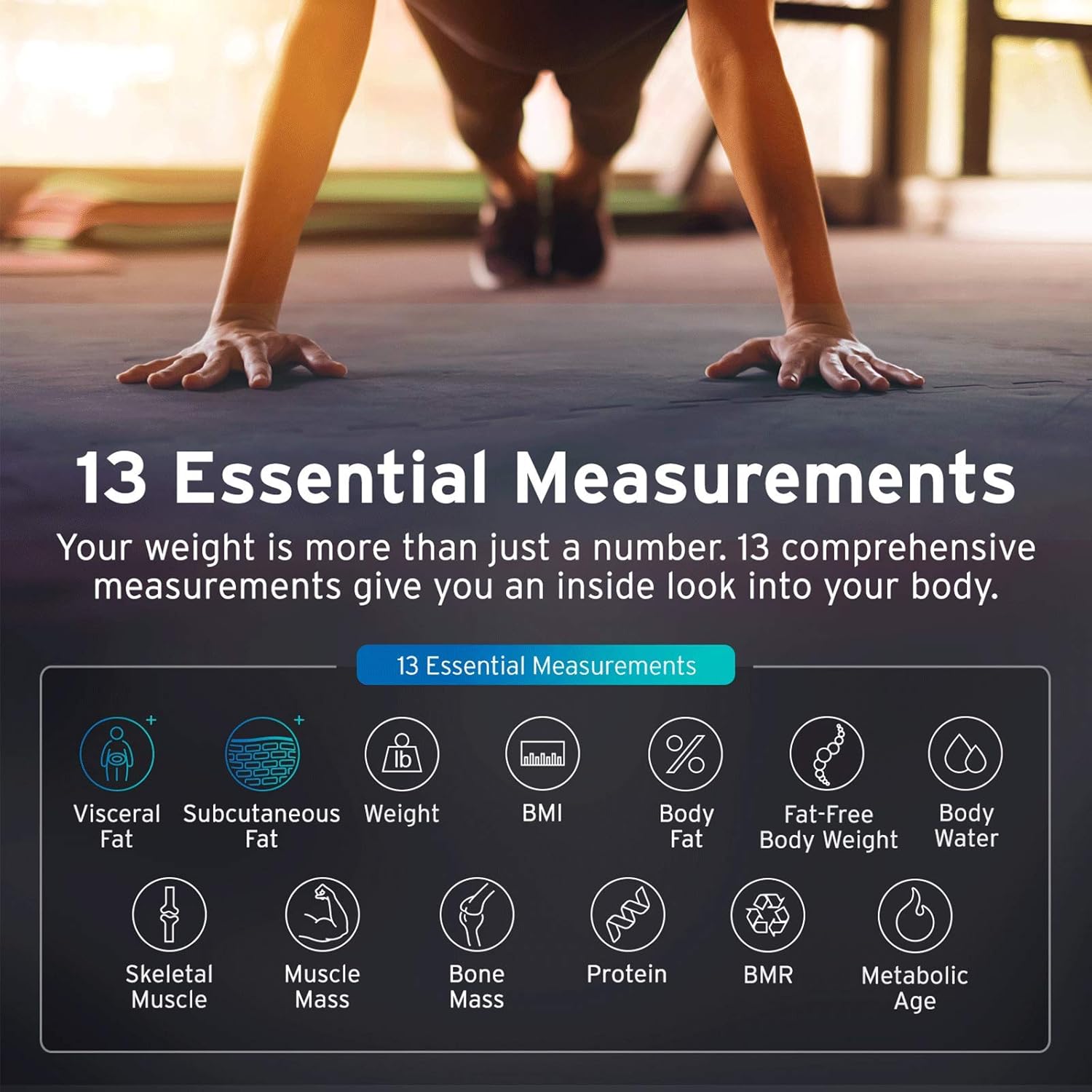 Etekcity Digital Body Weight Scale, Smart Bluetooth Body Fat BMI Scale, Bathroom Weighing Scale Tracks 13 Key Fitness Compositions, 400 lbs, 11.8 × 11.8 Inches: Health & Personal Care
