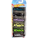 Hot Wheels Fast &amp; Furious Toy Cars, Set of 5 1:64 Scale Die-Cast Vehicles Inspired By &amp; Seen in the Fast Movies