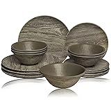 TP 18-Piece Dinnerware Set, Melamine Dinner Dishes
