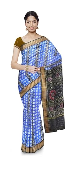BOYANIKA Womens Sambalpuri Cotton Saree (boyanika 23_Blue)