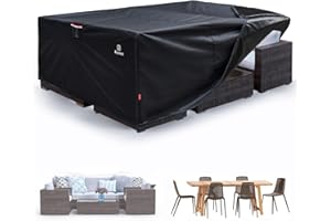 Patio Furniture Covers Outdoor Waterproof Table Sectional Set Large Cover,Heavy Duty 550D Anti Tear Couch Sofa Covers with Bu