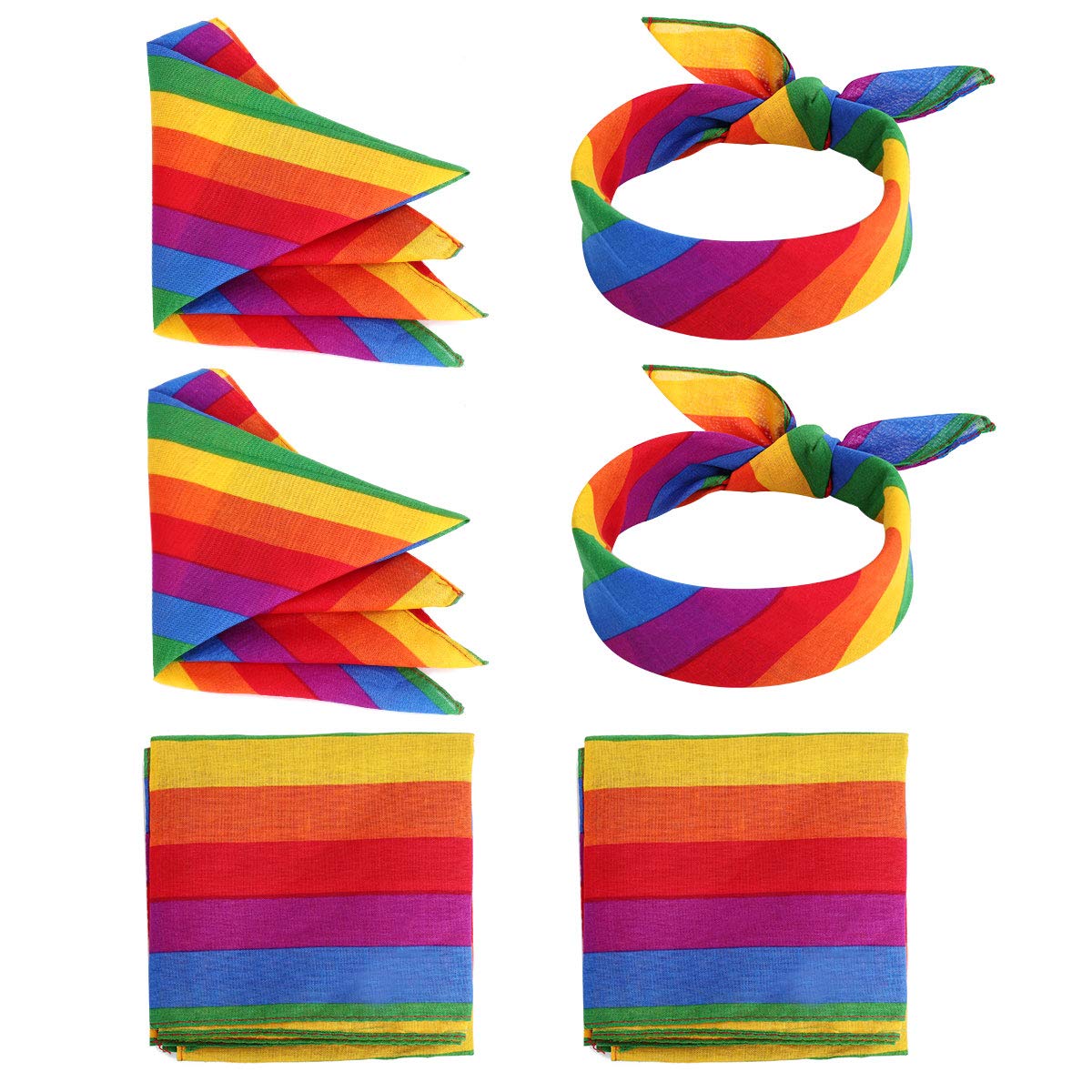 Buy 6 PCS Rainbow Bandana Sport Headband Headwear Causal Steamless