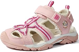 TZJS Girls Boys Sandals Kids Closed Toe Outdoor Hiking Sandal Lightweight Athletic Adjustable Straps Summer Shoes for Toddler/Little Kid