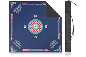 Linoows Mahjong Mat | Non-Slip Gaming Mat with Noise Reduction 31.5x31.5 Inch Large for Mahjong, Poker, Board & Card Games, Dominoes | Classic Chinese Style Design