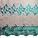 BlueSky 5 Yards/Lot Latest African Nigerian French lace Fabric Embroidered Beading and Rhinestones for Wedding Party (Green)
