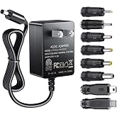 SoulBay 5V 2A Power Supply Adapter 10W AC100-240V to DC 5 Volt 2Amp Versatile Charger Cord with 8 Plugs for USB Hub TV Box Tablet Camera Speaker GPS Webcam Router and More 5vdc Electronics, 5FT