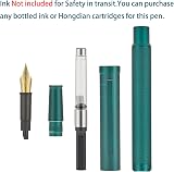 Hongdian erofa Dark Green Forest Bent Nib Fountain Pen with Converter Gift Box view 6