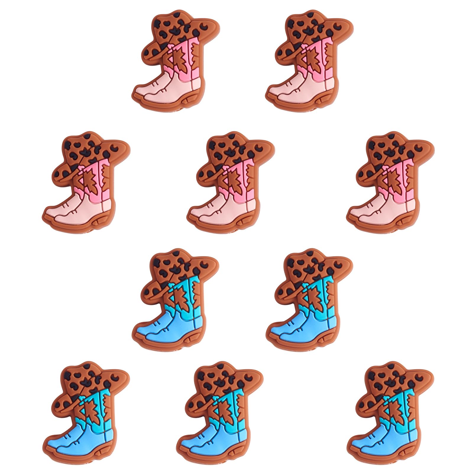 WEWAYSMILE 10pcs Silicone Round Beads Making Kit, Silicone Beads Bulk, Round Silicone Beads, for Jewelry Crafts Necklace Garland Bracelet (Cowboy)